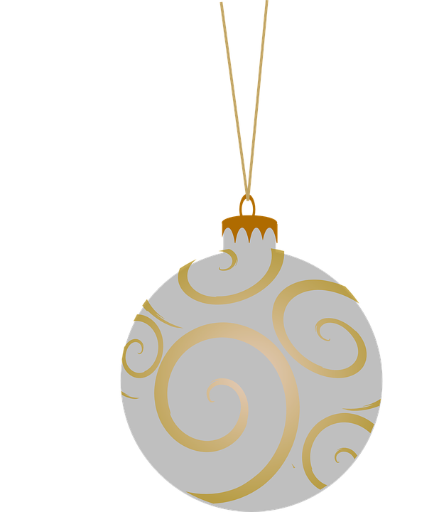 Christmas Ornaments Clipart Silver - Christmas Baubles No Background (618x720), Png Download