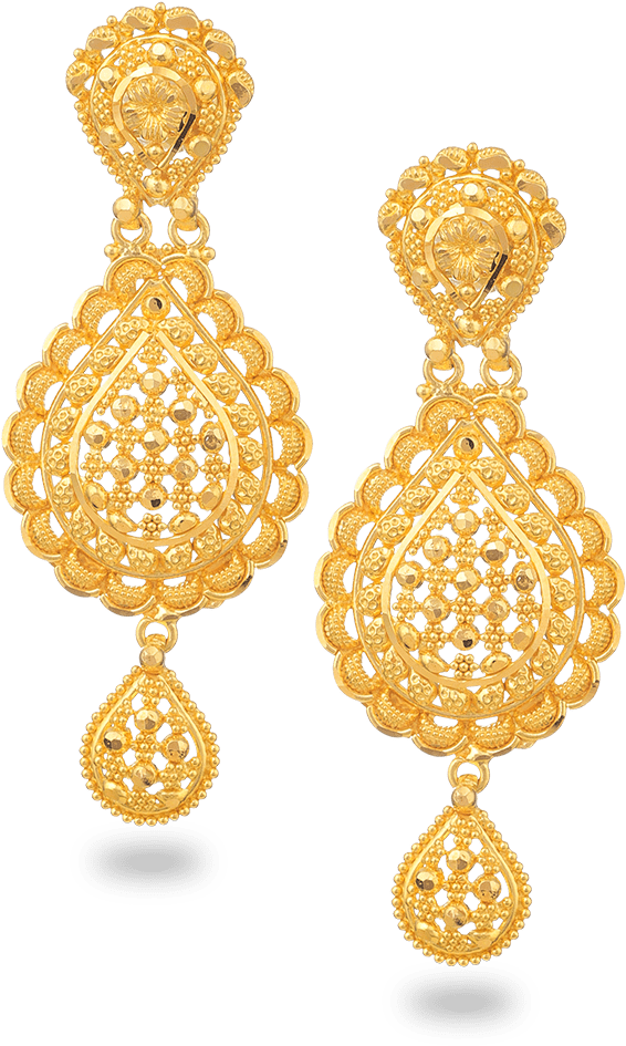 Jali 22ct Gold Filigree Earring - Earrings (1000x1000), Png Download