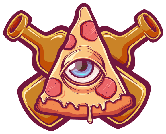 Jolly Roger On Behance Pizza Art, La Pizza, Graffiti - Pizza Jolly Roger (600x566), Png Download