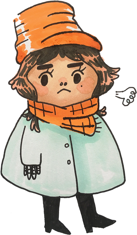 Self Portrait In Winter Coat - Illustration (800x1067), Png Download