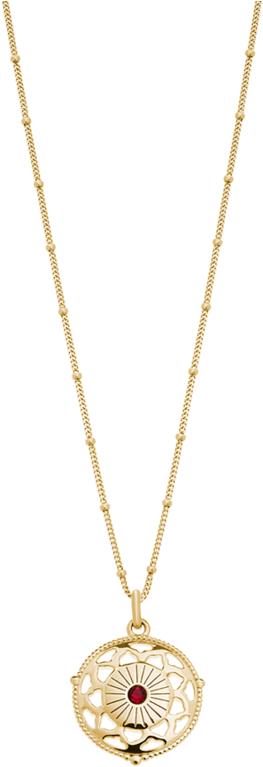 Filigree Travel Coin Necklace - Yonca Kolye Altın (939x1024), Png Download