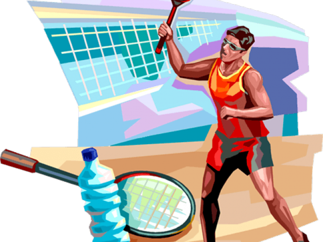 Badminton Clipart Tennis Player - Illustration (640x480), Png Download