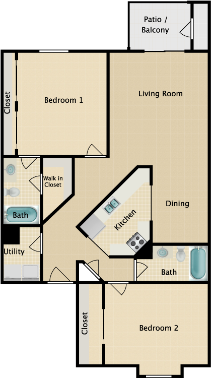 Furnish This Floor Plan - Floor Plan (750x750), Png Download