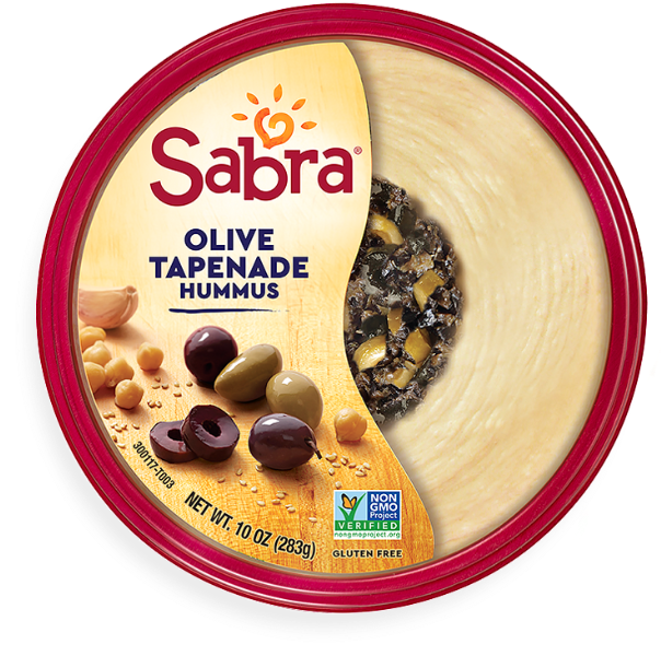 olive Tapenade Hummus - Sabra Classic Hummus (640x640), Png Download