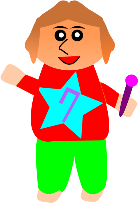 Cartoon Microphone Clothing Thumb Human Behavior - Cartoon (530x750), Png Download