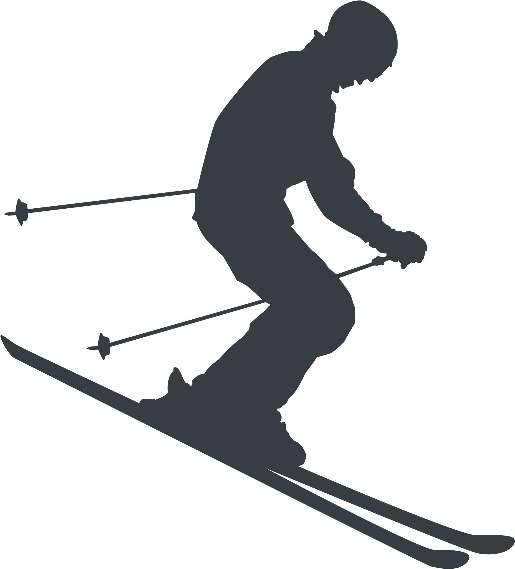 Athlete Silhouette - Ski Touring Vector (2271x2021), Png Download