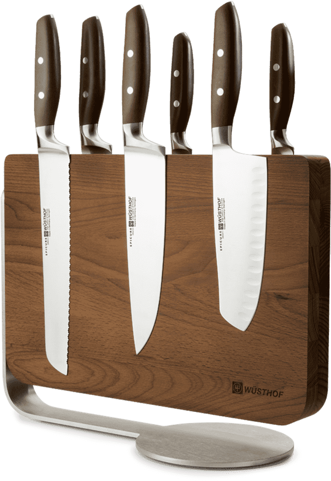 Wusthof Epicure Magnetic Wood Knife Block Set - Wusthof Magnetic Knife Block Set (1000x1000), Png Download