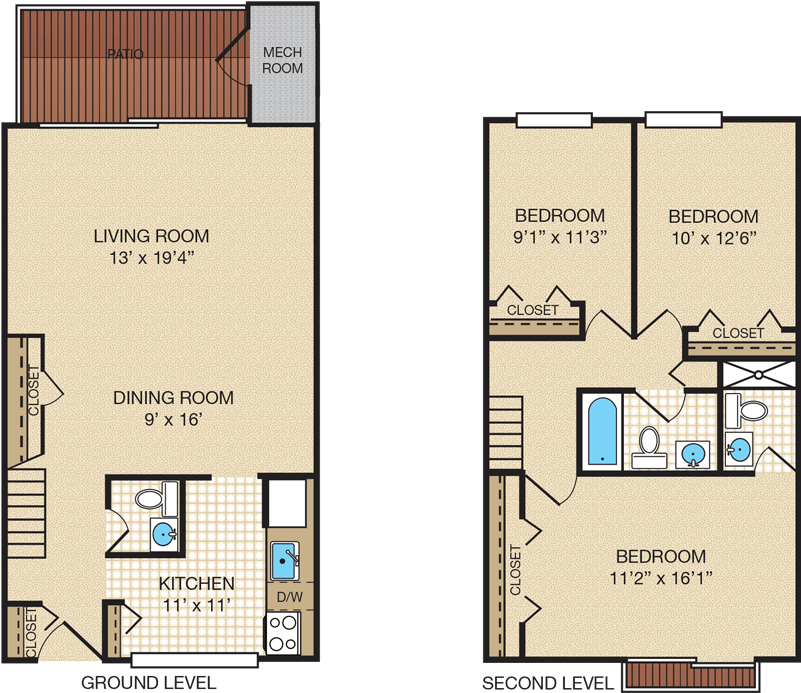 1067 Sq - Ft - Floor Plan (800x1200), Png Download