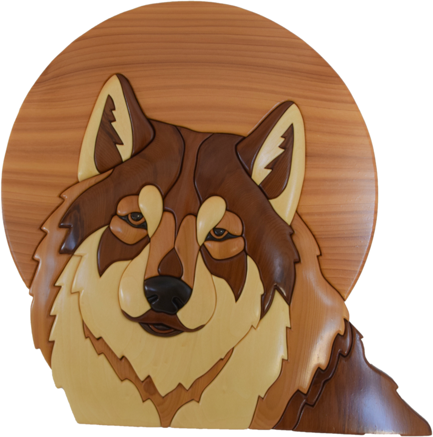 Wolf Intarsia Resized (1000x999), Png Download
