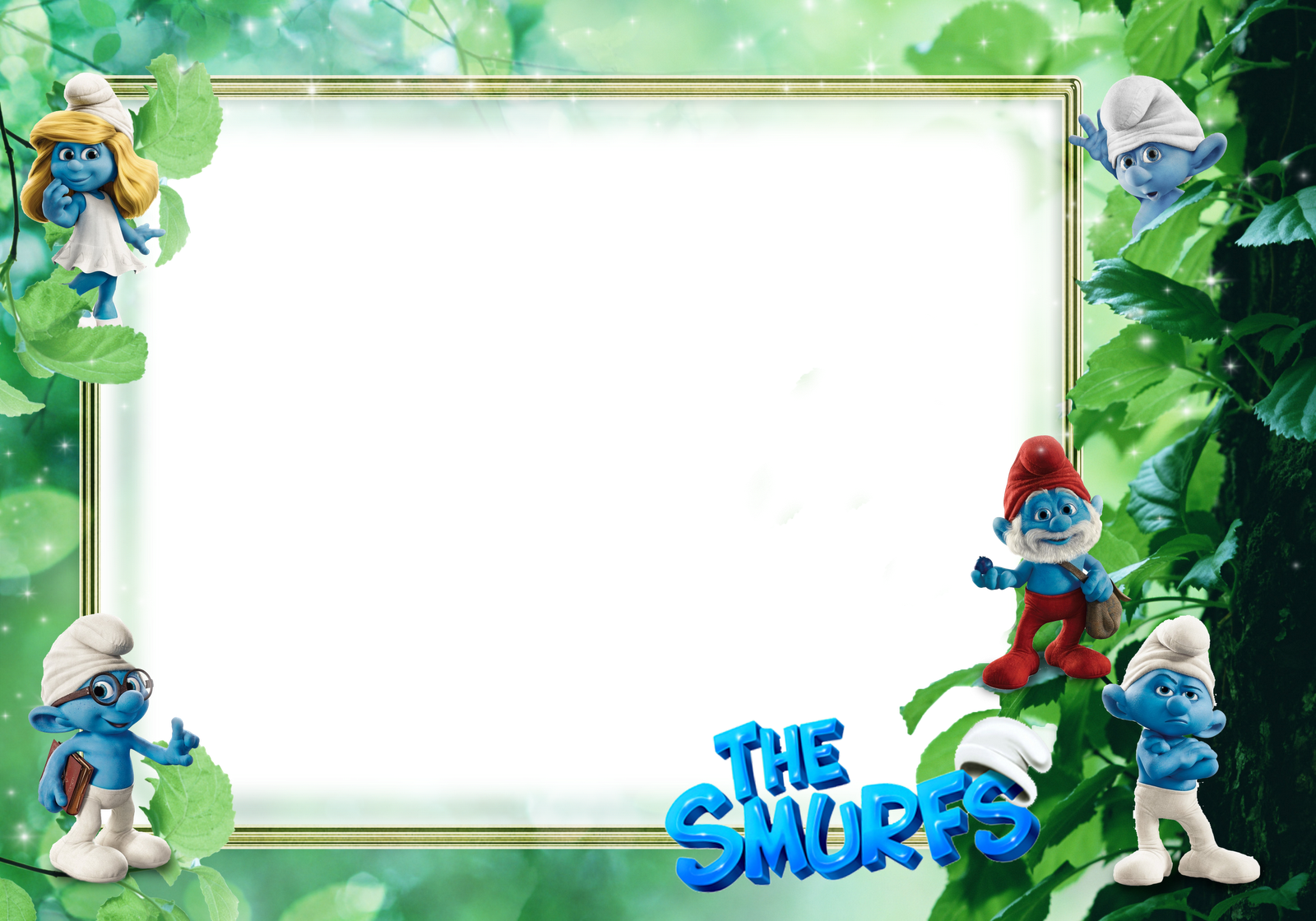 Imagen Marco Purpura Para Ni 241 Os Png Im 225 Genes - Smurfs (1600x1120), Png Download
