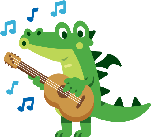 Cute Guitar Dragon (618x618), Png Download