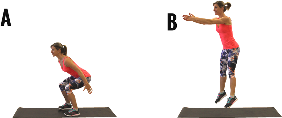 7-squat - Aerobic Exercise (1068x467), Png Download