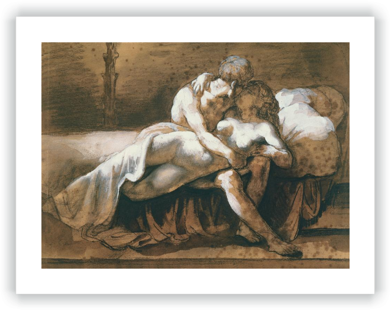 El Beso - Romantic Kiss Art (800x635), Png Download
