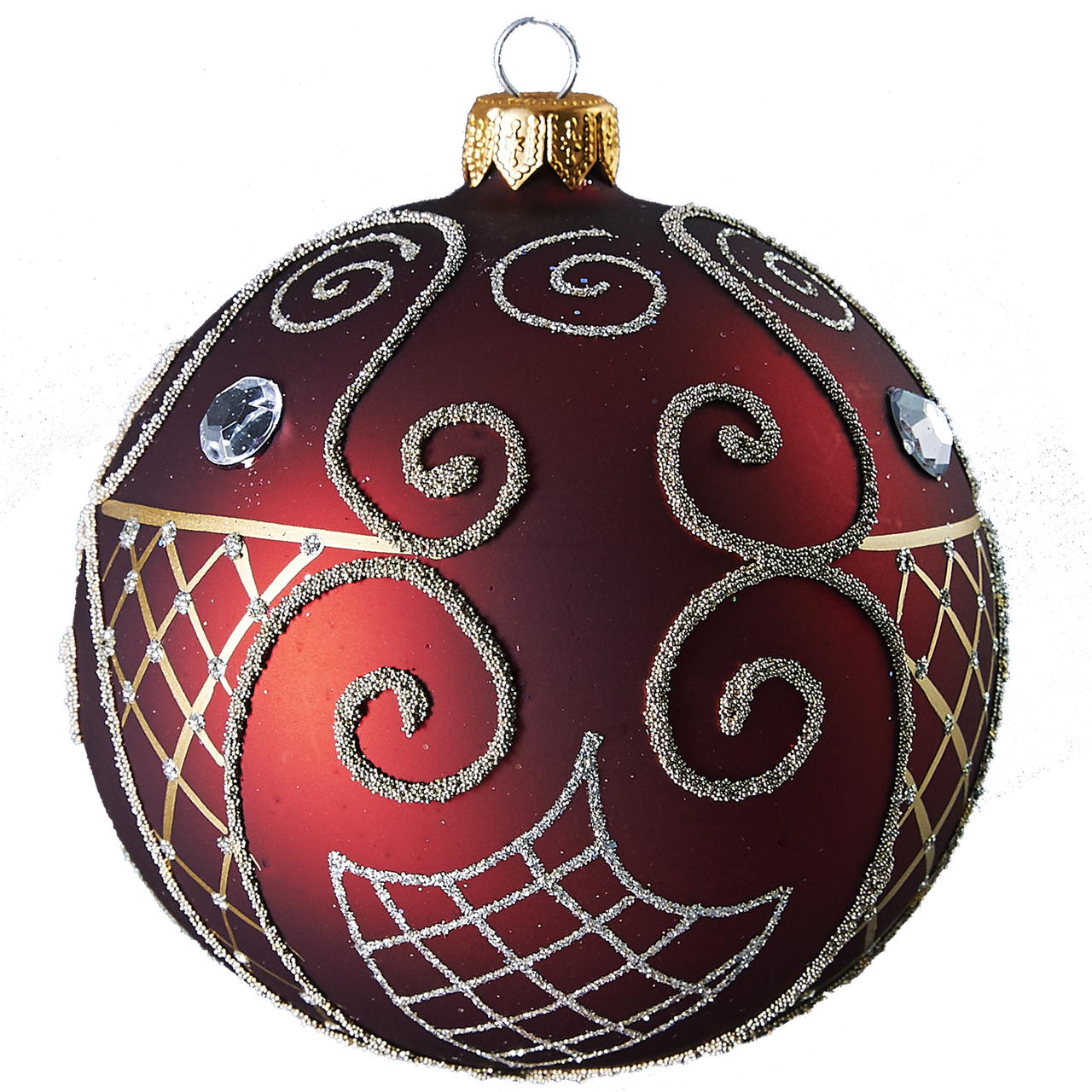 Handcrafted Christmas Ornament Large Ruby Ball With - Christmas Ornament (1280x1280), Png Download