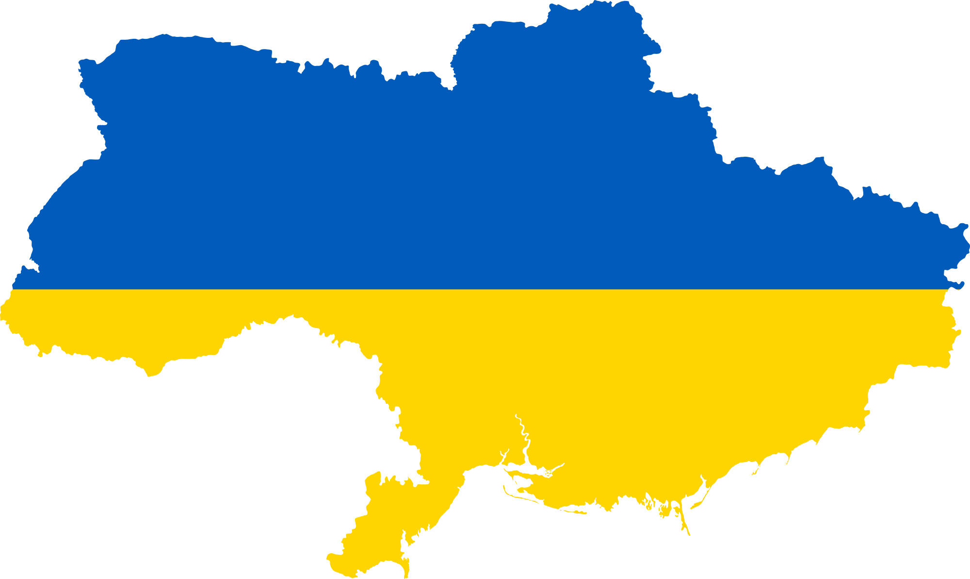 Flag-map Of Ukraine Without Crimea - Map Of Ukraine Without Crimea (2000x1193), Png Download