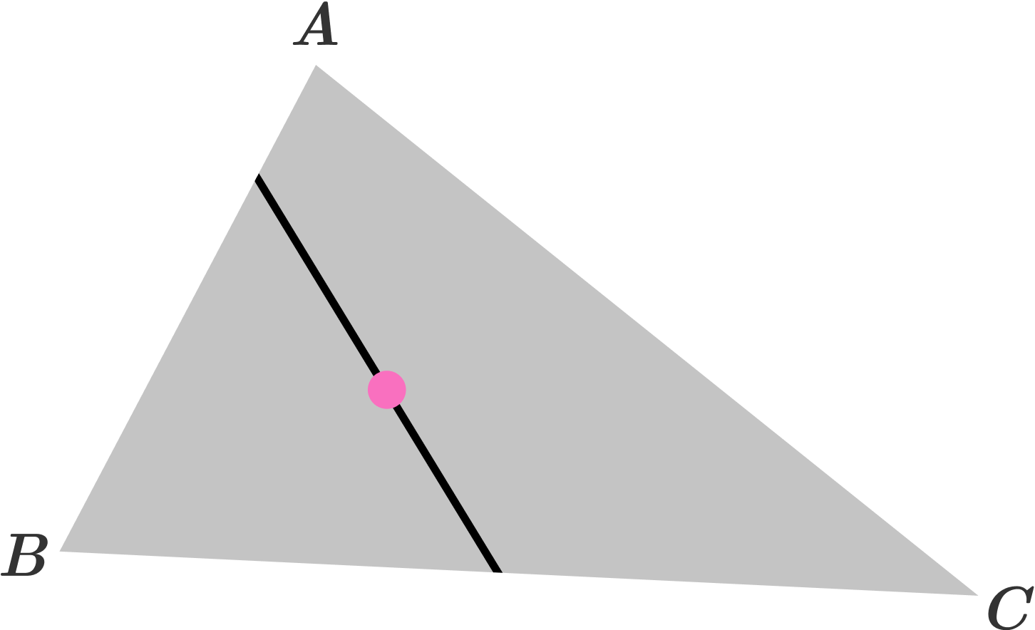 In A Triangle Abc A B C , A Random Line Passes Through - Graphic Design (1452x884), Png Download