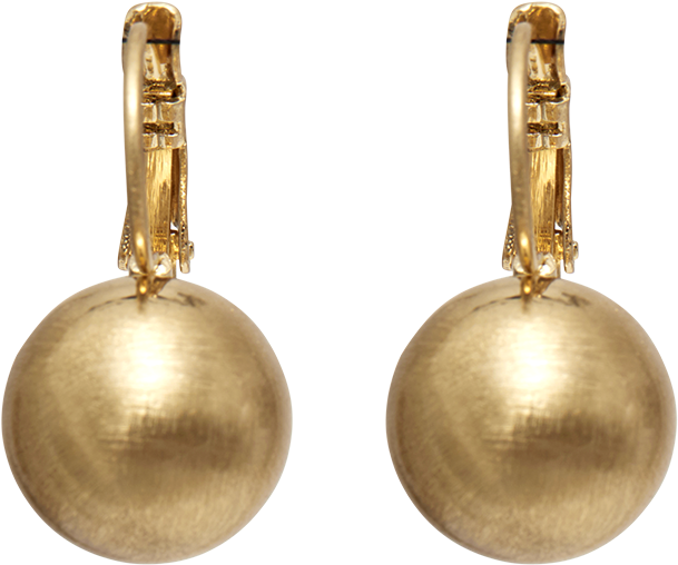 'tihomira' Scratched Gold Ball Earrings - Earrings (1000x1000), Png Download