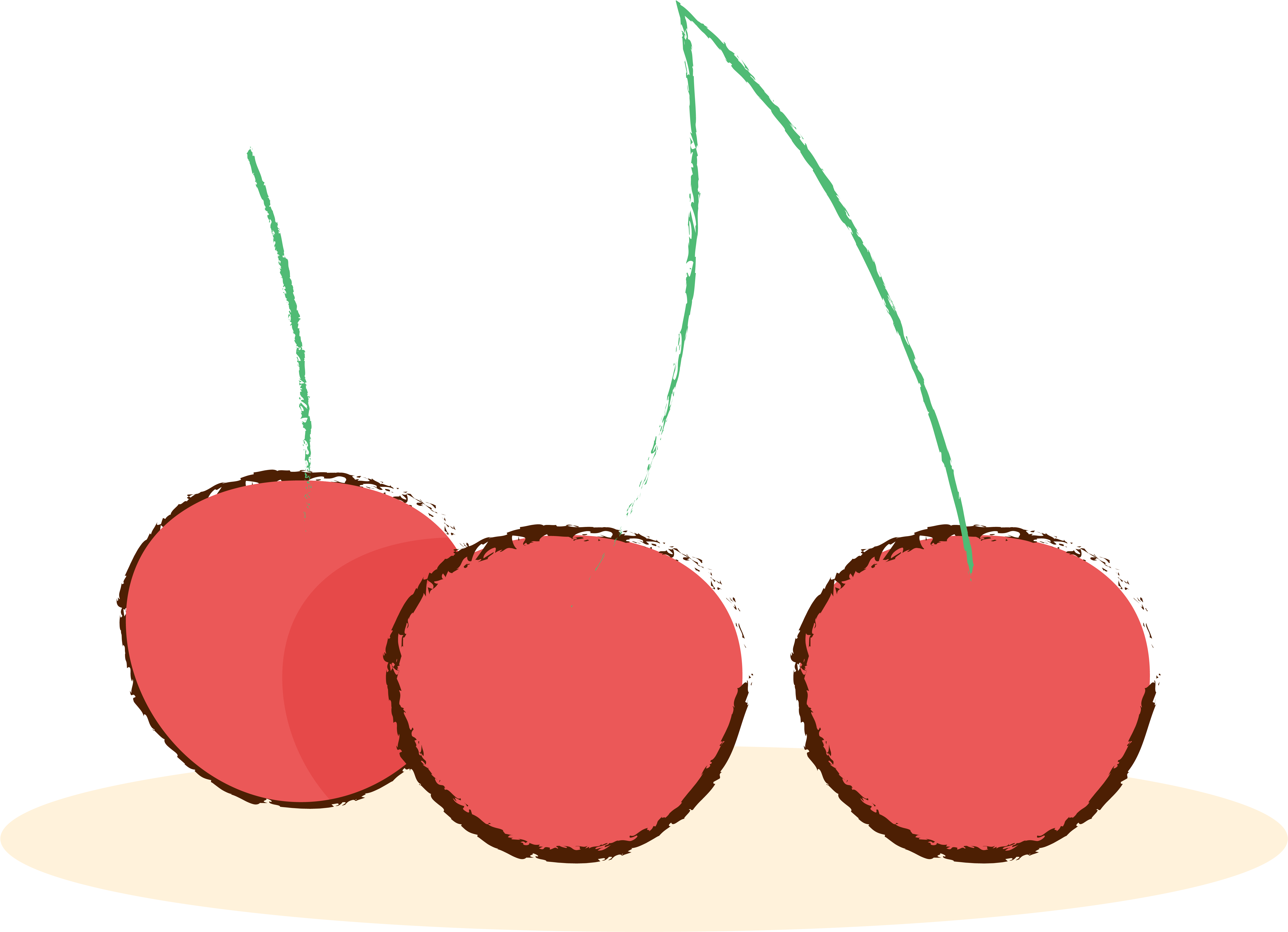 Cherry Hand Drawn Cartoon Gourmet Png And Vector Image (8334x8334), Png Download