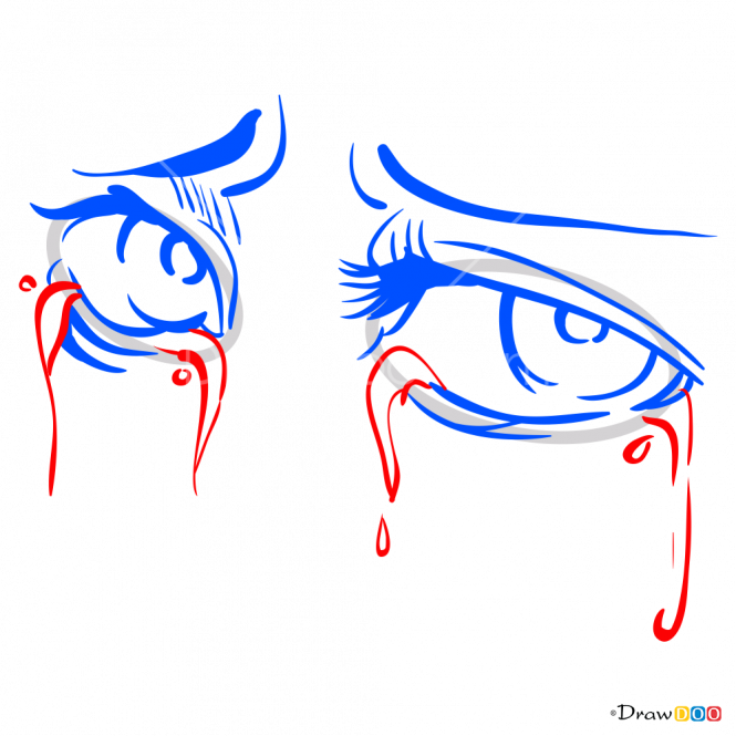 Crying Eyes Cartoon - Crying Eyes Drawing Cartoon (665x665), Png Download