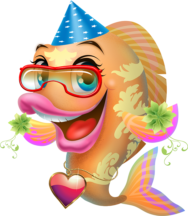 Cute Fish Adventures - Cute Animation Fish (600x690), Png Download
