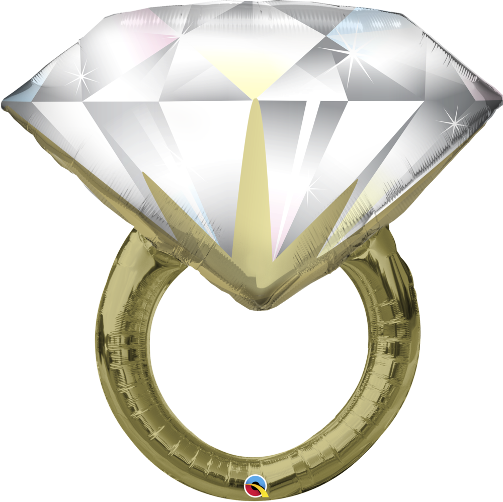 Diamond Wedding Ring - Ring Balloon Qualatex (1000x997), Png Download