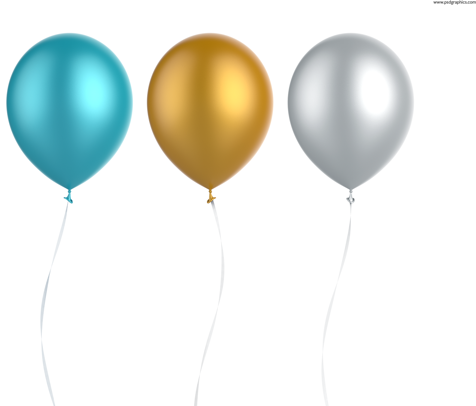 Colorful Balloons Isolated - Balloon (1800x1352), Png Download