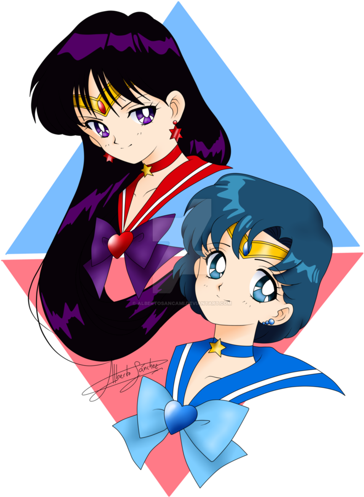 Mars Clipart Mercury Planet - Sailor Mars And Sailor Mercury (784x1019), Png Download