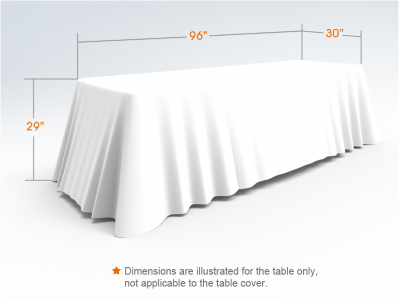 Download 8ft White Versatile Loose Table Throw With Round Corners Tablecloth Full Size PNG