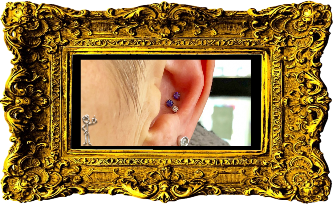 Triple Cartilage Piercing - Victorian Picture Frames Png (1080x675), Png Download