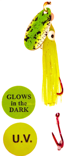 **uv/glow Mellow Yellow Green Splatter 5 Cm Hoochie - Insect (640x640), Png Download