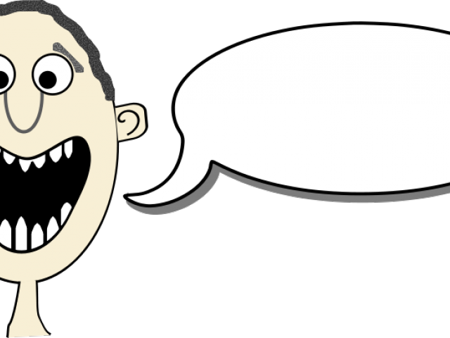 Message Clipart Speaking Bubble - Cartoon With Speech Bubble Png (640x480), Png Download
