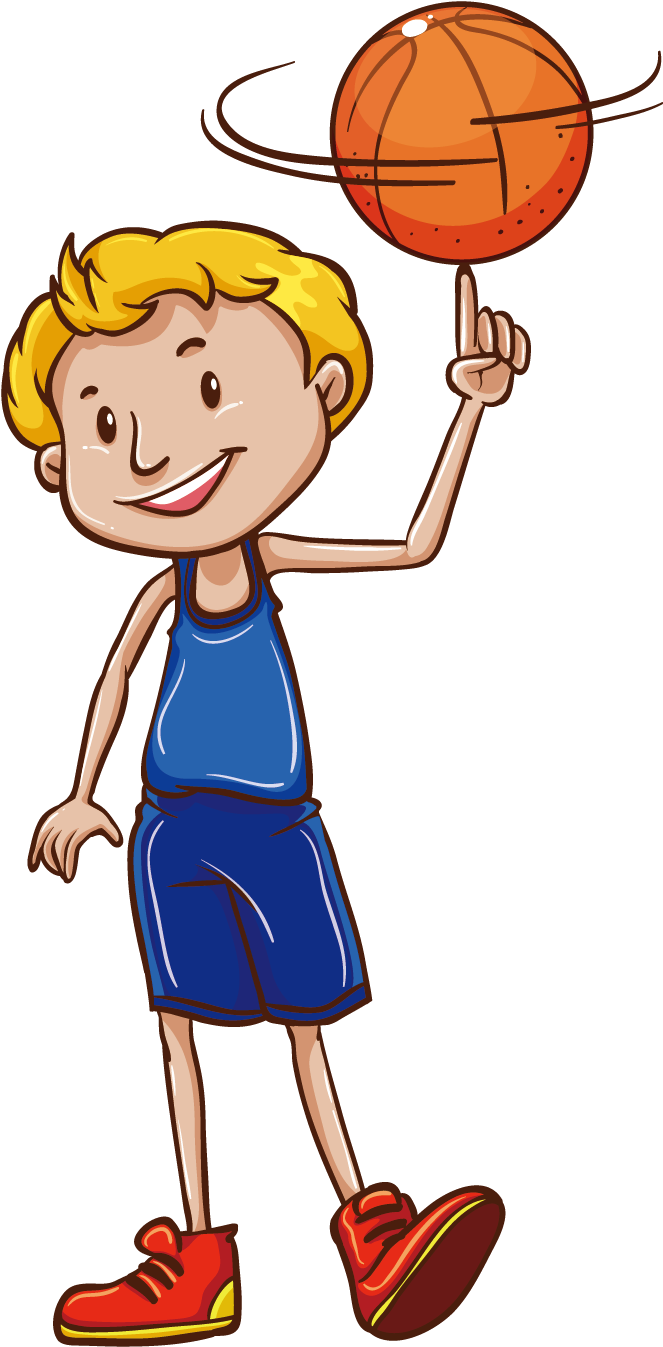 Balloon Clipart Basketball - Basketball Player Cartoon Png (1500x1500), Png Download