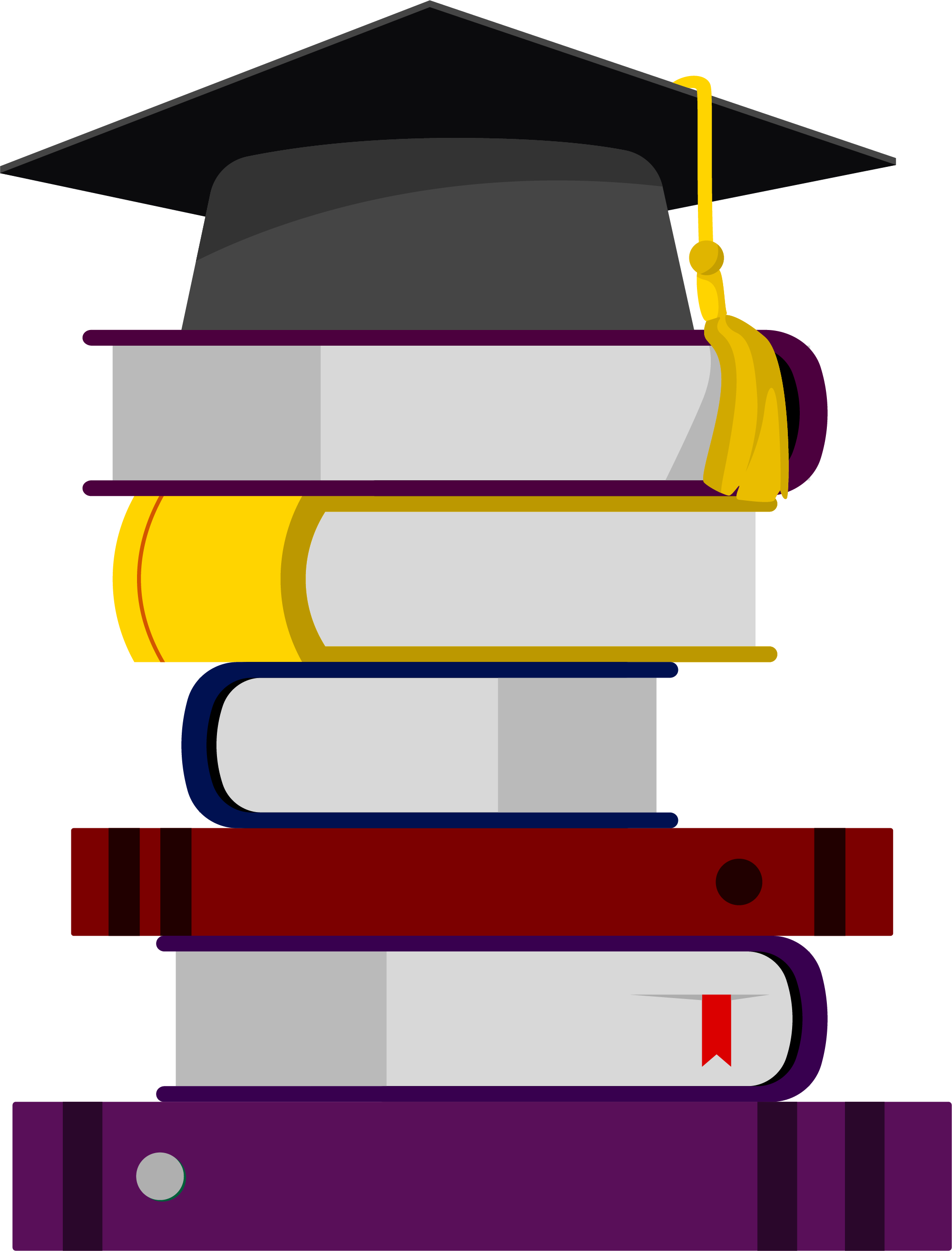 Clip Freeuse Library Icon Stacked Books On The Bachelor - Books Stacked Icon Transparent (2001x2631), Png Download