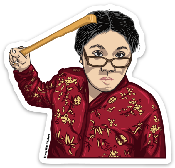Angry Asian Mom (596x575), Png Download