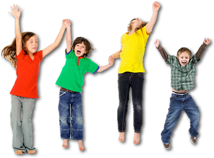 Kids Jumping On Trampoline (700x519), Png Download