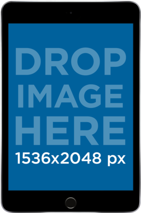 Black Ipad Mini In Frontal View Png Mockup - Mobile Device (640x480), Png Download