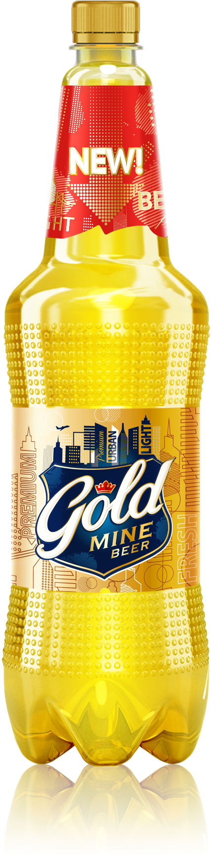 Gold Mine Beer Efes Rus New Bottle By Pet Engineering - Bottle Shape Soft Drink (1181x1772), Png Download