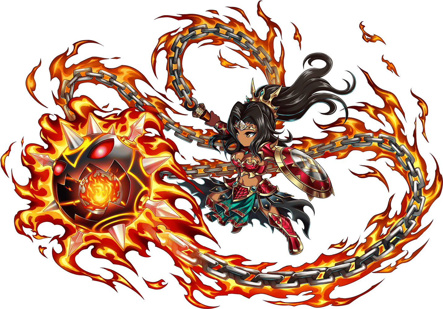 Pyro Flail Barbara - Brave Frontier Barbara Omni (1452x1020), Png Download