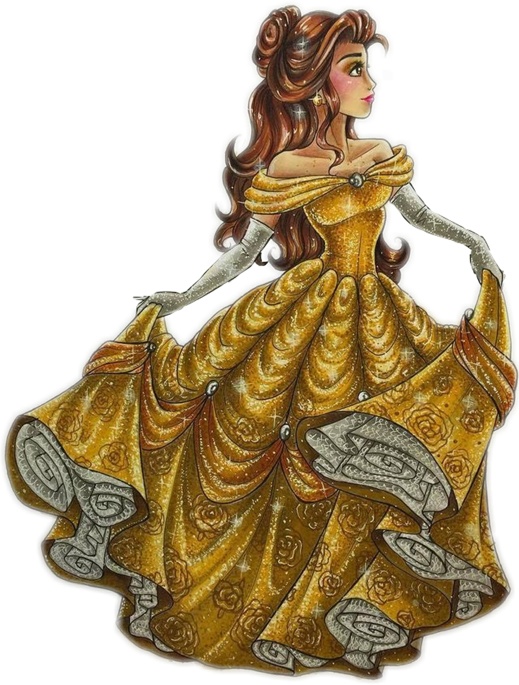 Report Abuse - Belle Drawing (1024x1351), Png Download