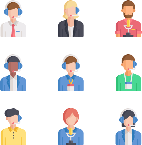 Call Center Avatars (600x564), Png Download