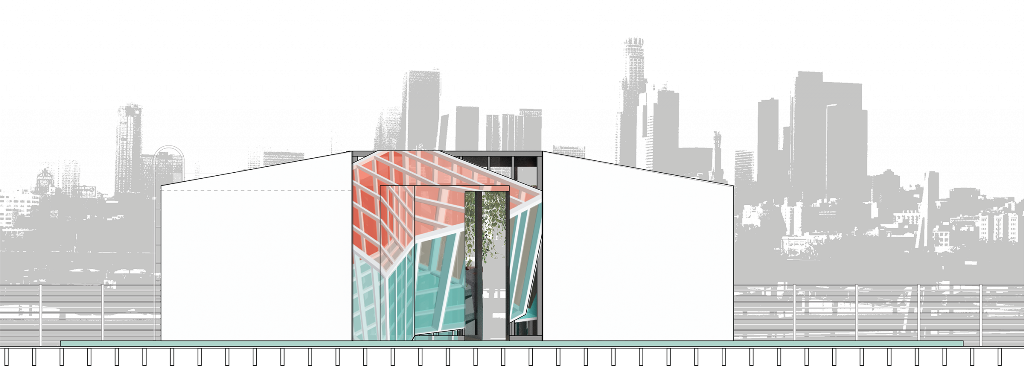 La Cabina Urbana Di Mini Living - Commercial Building (2048x783), Png Download