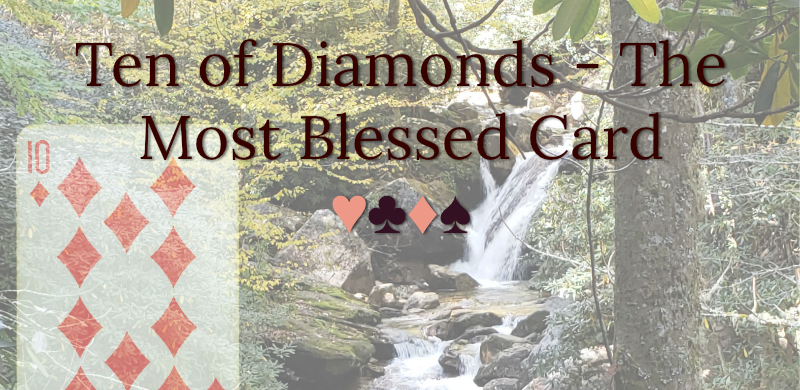 Ten Of Diamonds The Most Blessed Card - Waterfall (800x390), Png Download