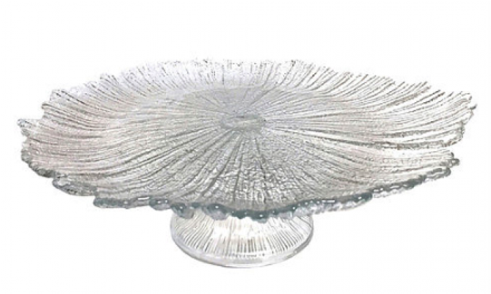Coral Footed Cake Plate - Silver (700x700), Png Download