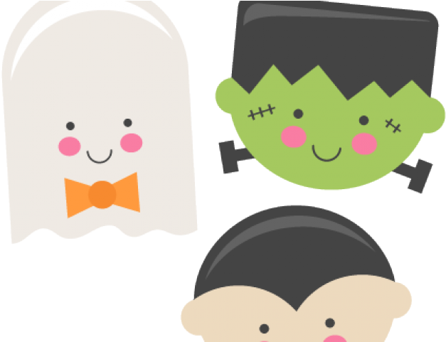 Digital Clipart Cute Monster - Cute Halloween Clipart Png (640x480), Png Download