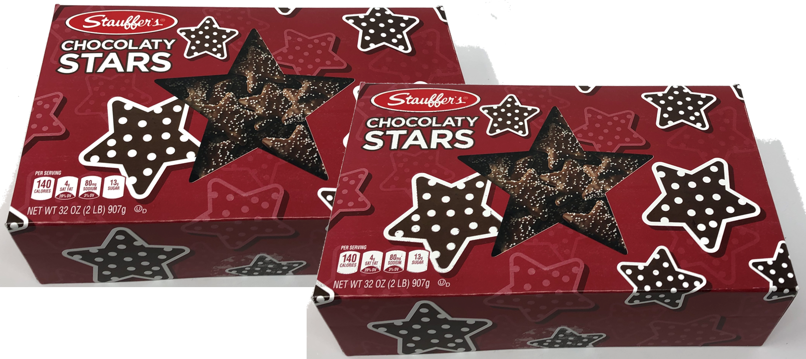 Stauffer's Christmas Chocoloty Graham Stars Cookies, - Stauffers Chocolate Stars (1614x719), Png Download
