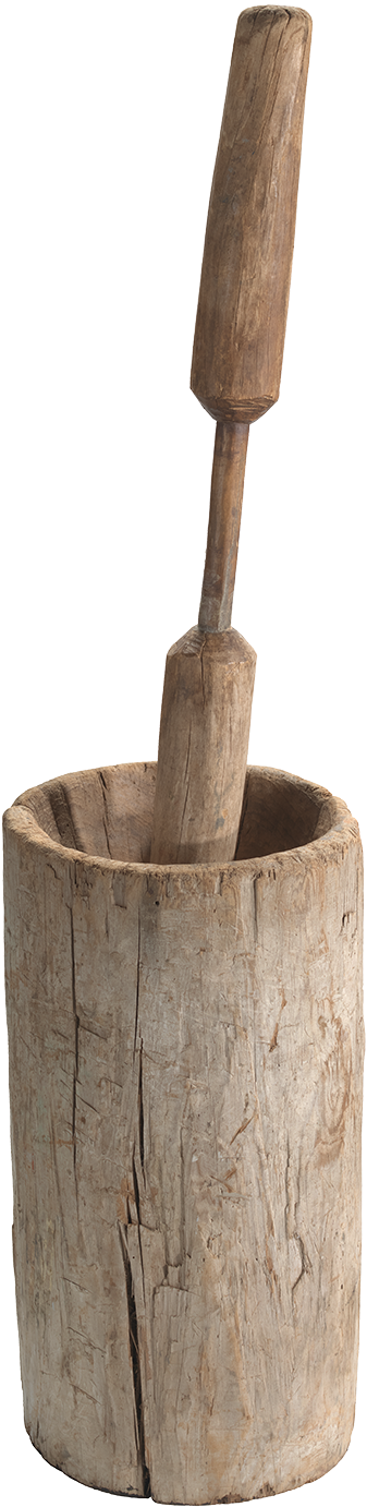 Mortar And Pestle For Pounding Grain - Driftwood (482x1394), Png Download