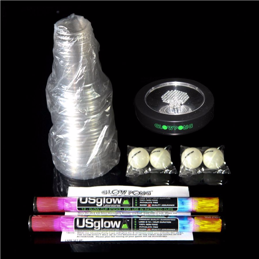 Buy Glowpong Game Set Glowing Beer Pong Party Drinking - Wire (1600x900), Png Download