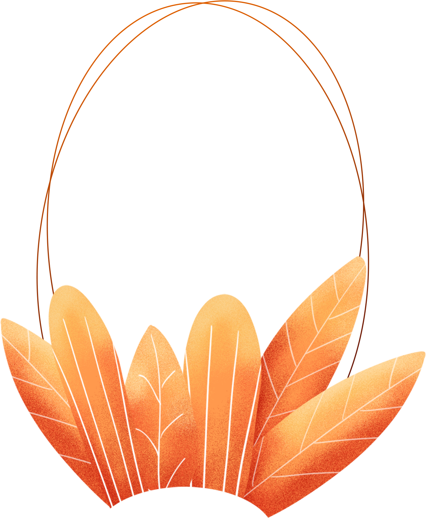 Hand Painted Plants Leaves Coral Orange Png And Psd - Leaf (2000x2000), Png Download