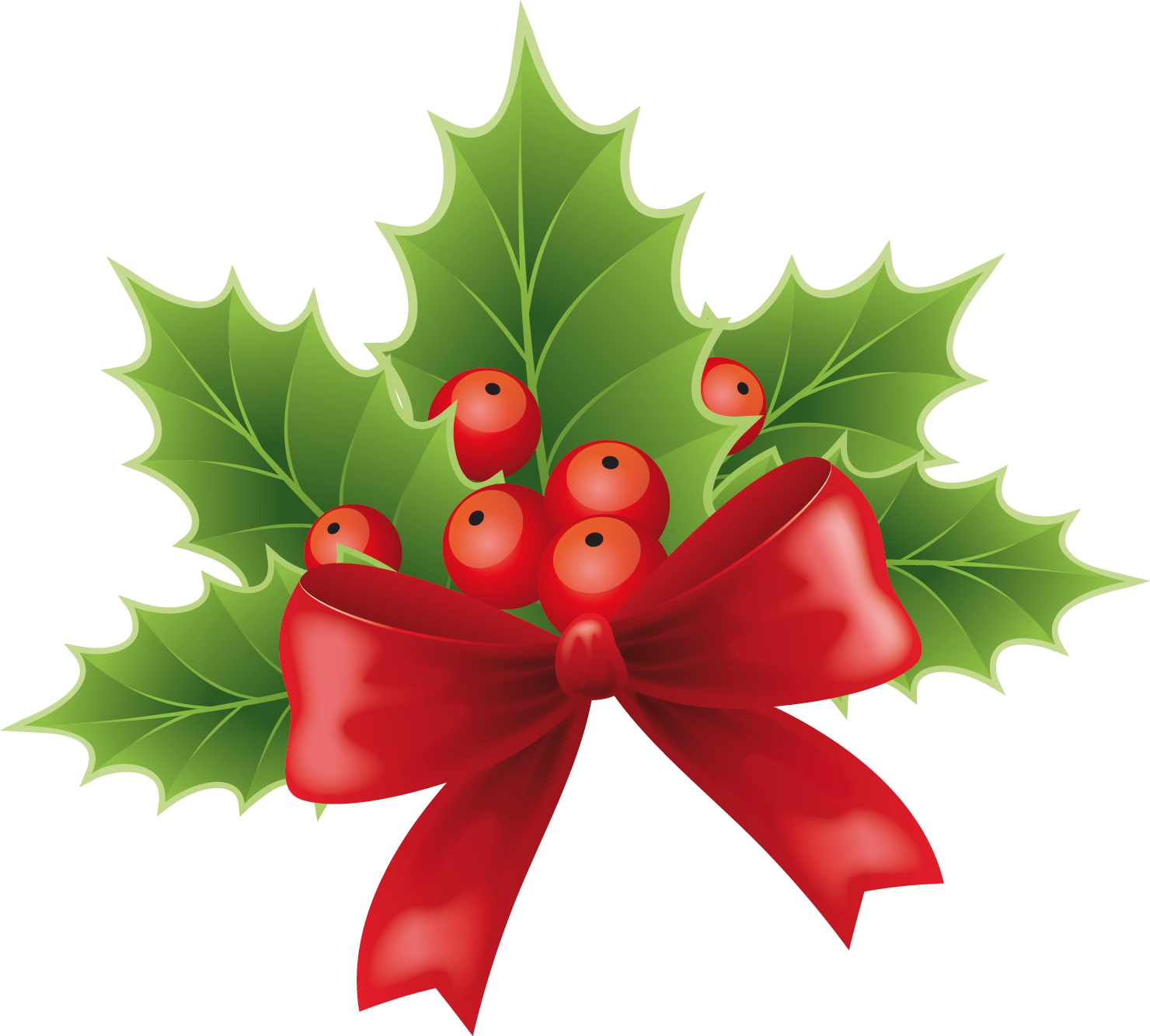 1480 X 1333 10 - Clip Art Christmas Holly (1480x1333), Png Download