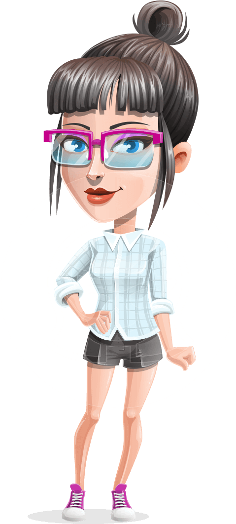 Margot The Hipster Pro - Cartoon (957x1060), Png Download